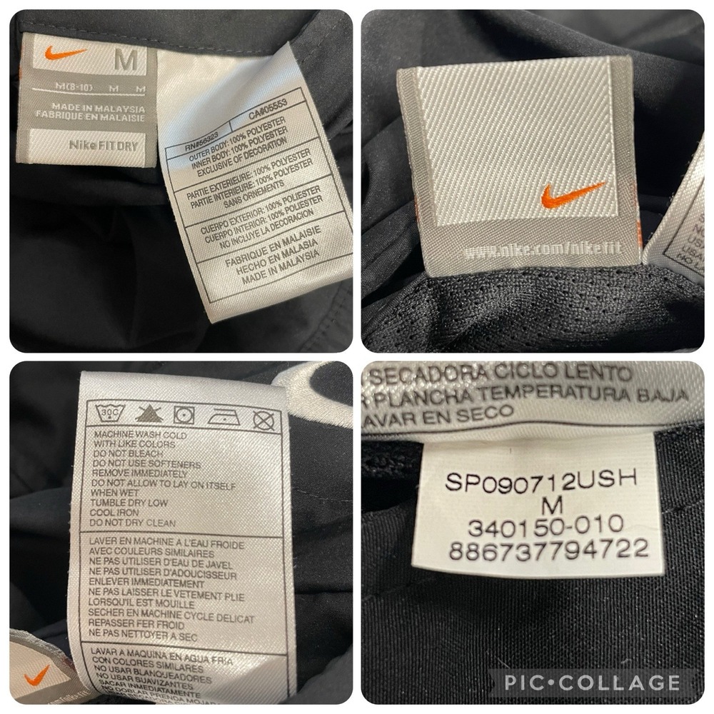 Nike Womens M Jacket Reversible Black Fit Dry Hidden Hood Running Cycling Logo - Picture 8 of 16